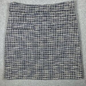 LOFT Navy and White Tweed Skirt, Woman’s Size 0